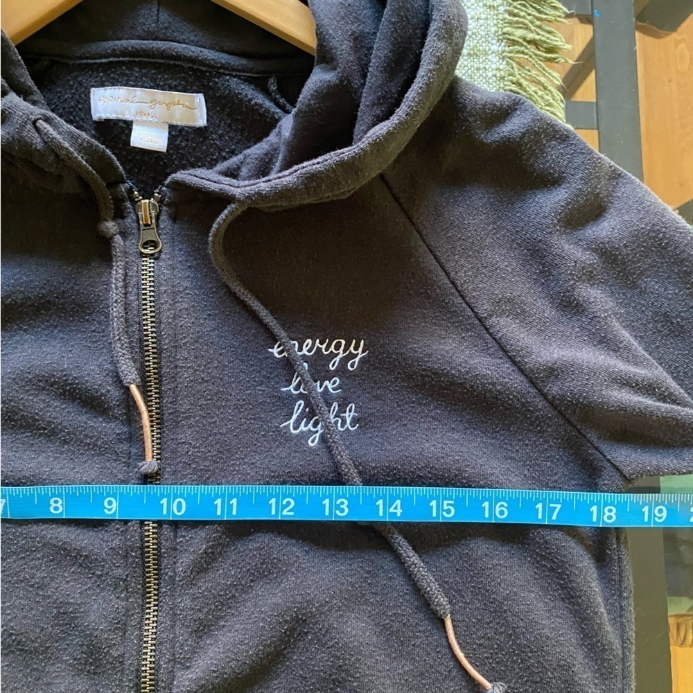Spiritual Gangster Gray Black White Star Energy Love Light Zip Up Hoodie XS - Picture 11 of 14
